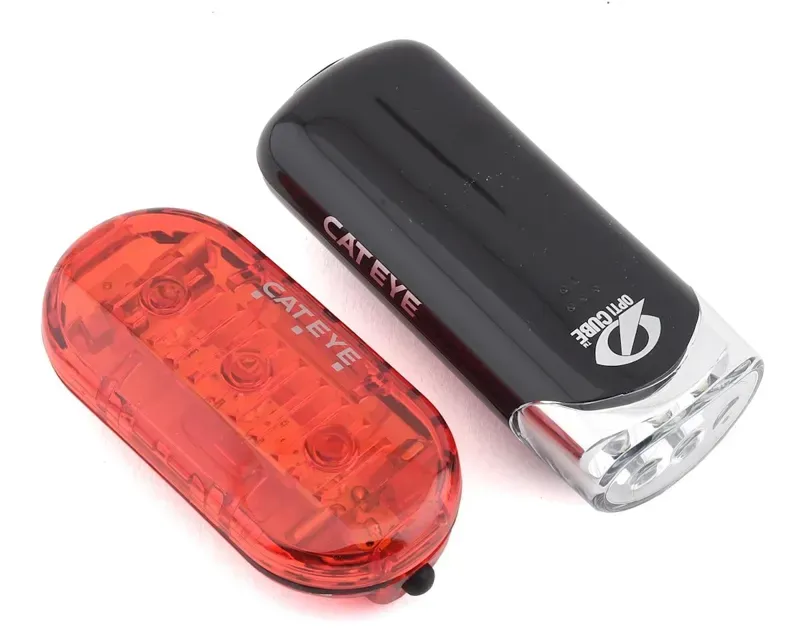 Cateye HL-EL135 + Omni 3 Headlight and Tail Light Set in Black