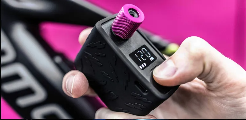 Muc-Off AirMach Electric Mini Pro Air Compressors in Black/Pink-1