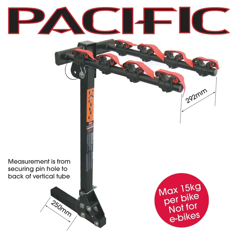 Pacific Reece Tilt Square Hitch 4 Bike Carrier Hanger 50mm
