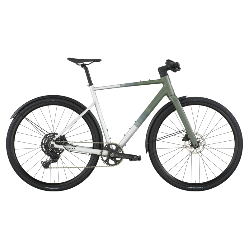 Scott Metrix 30 EQ Hybrid Bike in Alloy Silver/Wenge Green